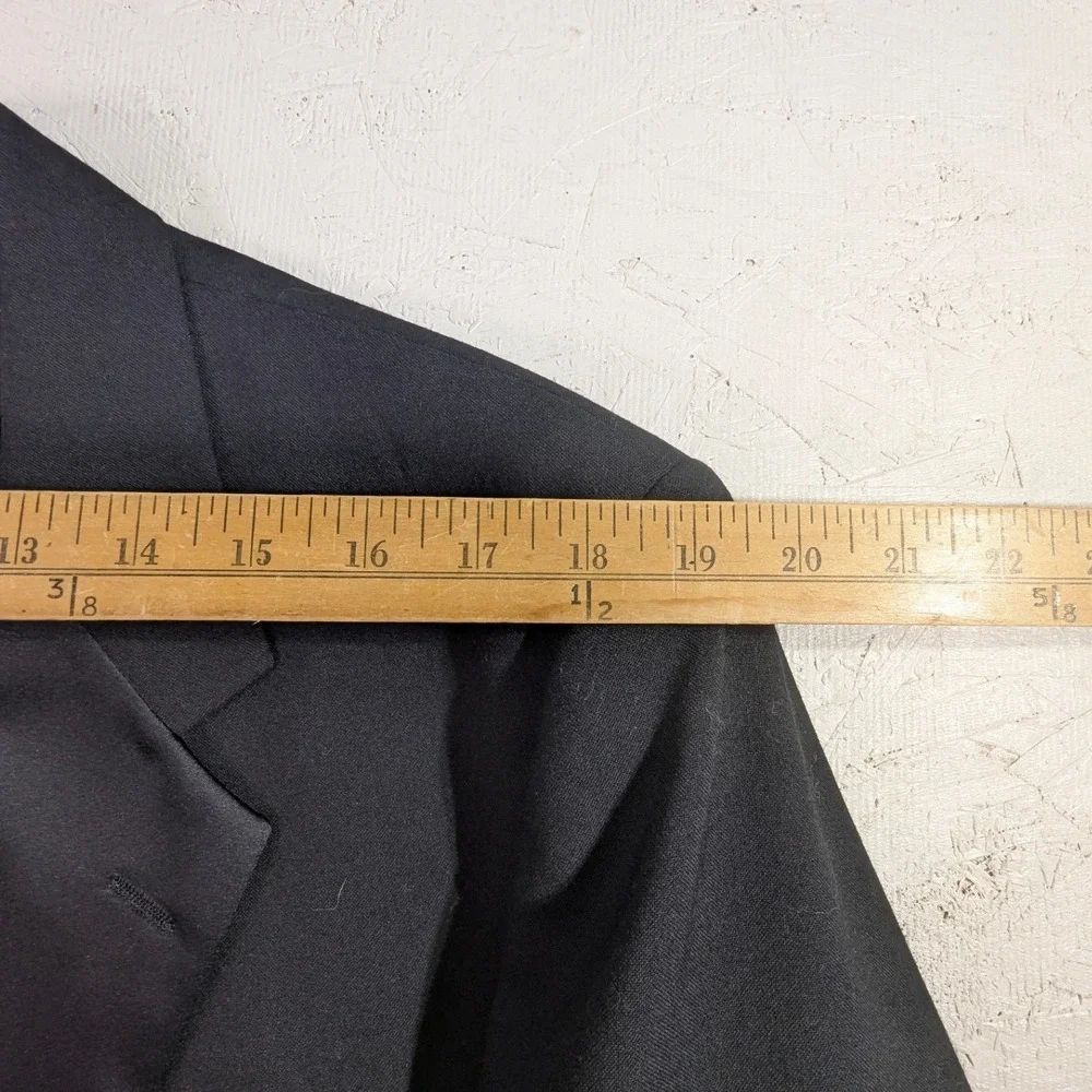 Vintage Black Wool Tuxedo Suit Set 44L Peak Lapel‎ USA